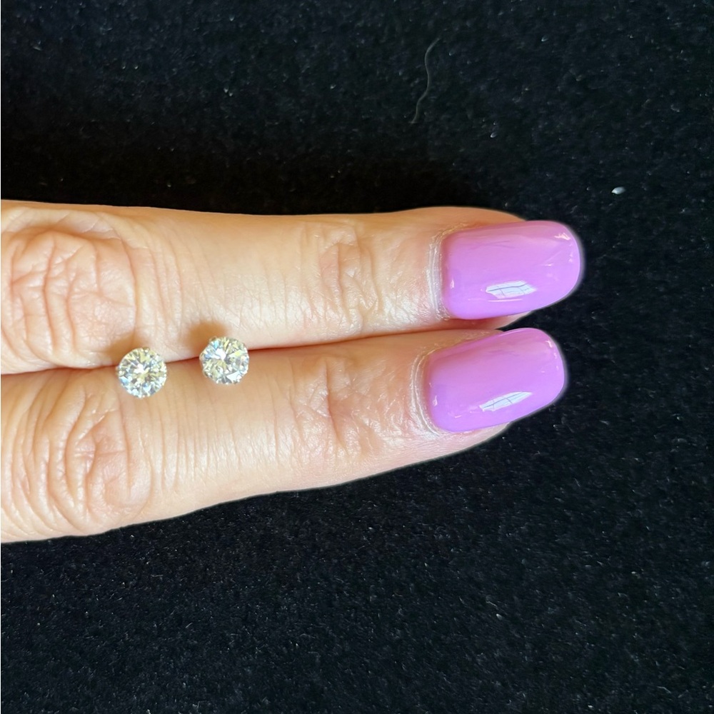 Sterling Silver Cubic Zirconia Stud Earrings